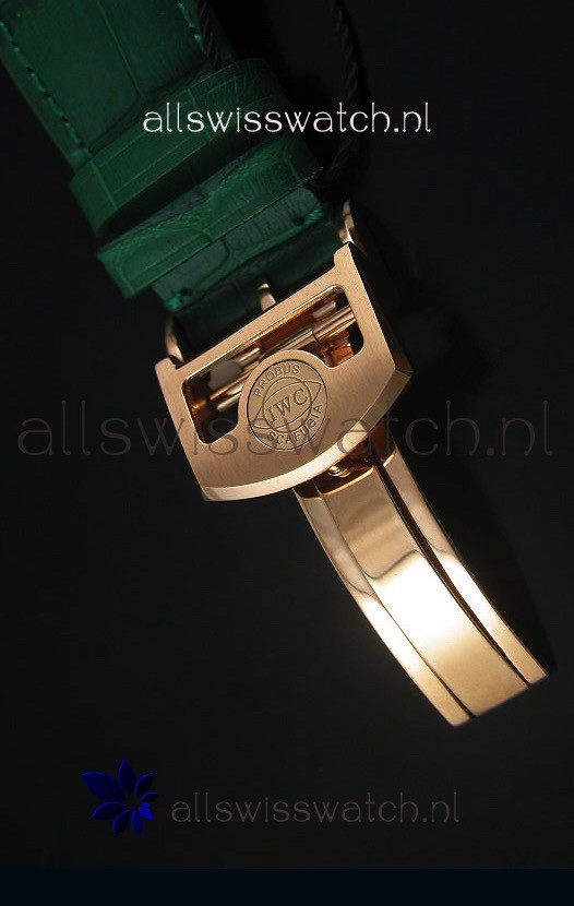 IMG_9081 IWC Portugieser 1:1 Mirror Green Dial Rose Gold Case Replica 8