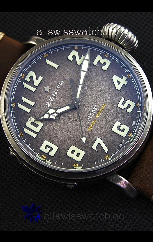 IMG_9081 Zenith Pilot Type 20 Extra Special Grey Dial 1:1 Ultimate Mirror 45MM Replica 8