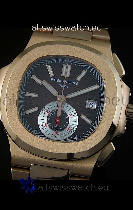 IMG_9081 Patek Philippe Nautilus 5980 Chronograph Pink Gold - 1:1 Mirror Replica 8