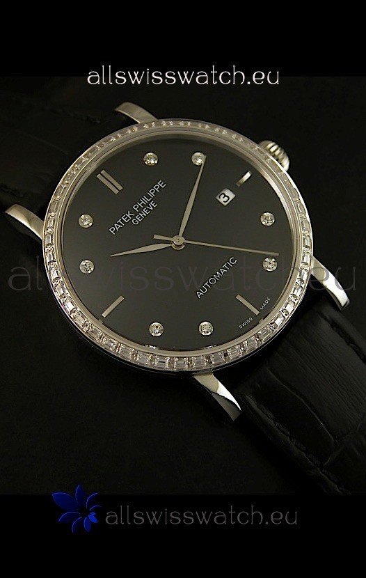 IMG_9081 Patek Philippe Calatrava 5298in Steel Casing - Diamonds Hours Replica 8