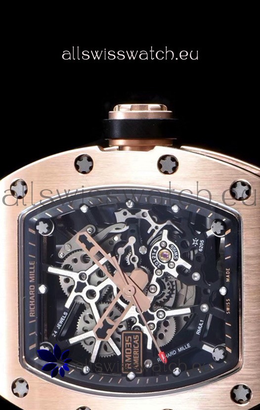 IMG_9081 Richard Mille RM035 AMERICAS 18K Rose Gold in Black Strap Replica 8