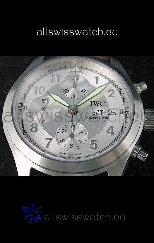 IMG_9081 IWC Der Flieger Chronographin Silver White Dial Replica 8