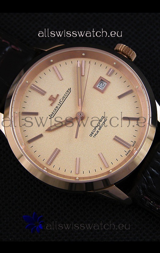 IMG_9081 Jaeger LeCoultre Geophysic True Second Pink GoldGold Dial Replica 8