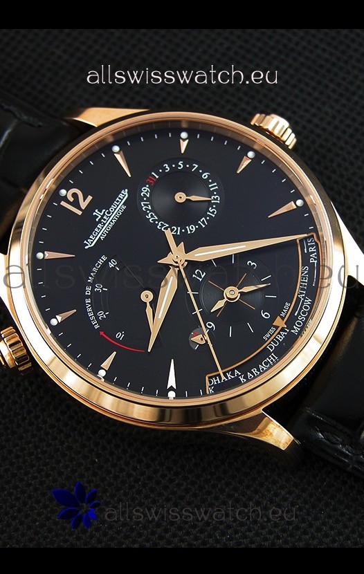 IMG_9081 Jaeger LeCoultre Master Geographic Power Reserve Pink Gold Black Dial Replica 8