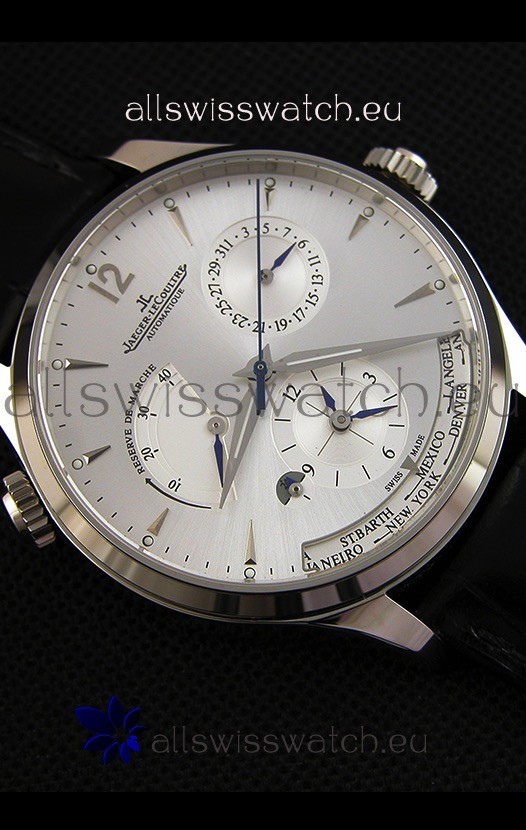 IMG_9081 Jaeger LeCoultre Master Geographic Power Reserve Steel Case Steel Dial Replica 8