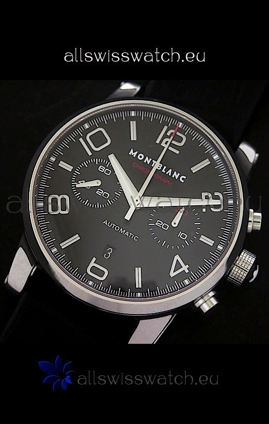 IMG_9081 Mont Blanc Meisterstuck Timewalker in Black Dial Replica 8