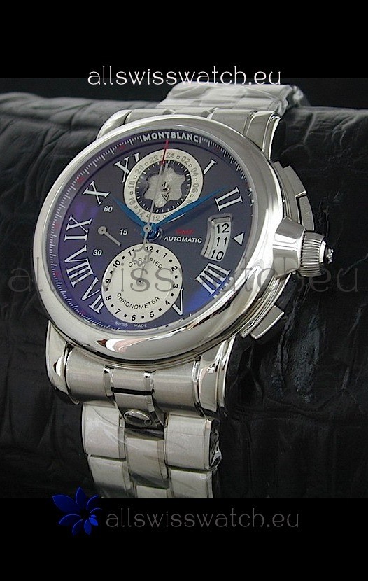 IMG_9081 Mont Blanc Meisterstuck Star GMT in Black Dial Replica 8