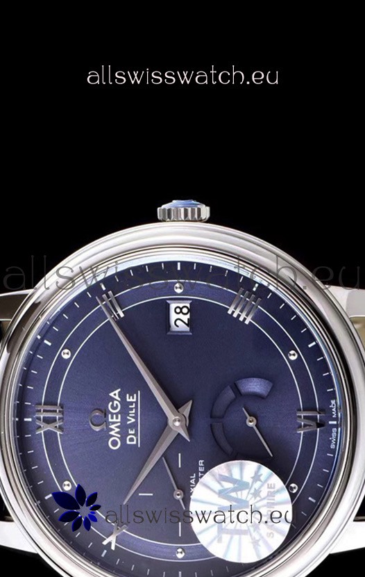 IMG_9081 Omega De Ville Prestige Power Reserve 904L Steel 1:1 Mirror Blue dial Replica 8