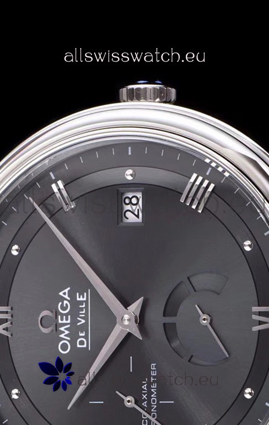 IMG_9081 Omega De Ville Prestige Power Reserve 904L Steel 1:1 Mirror Grey dial Replica 8