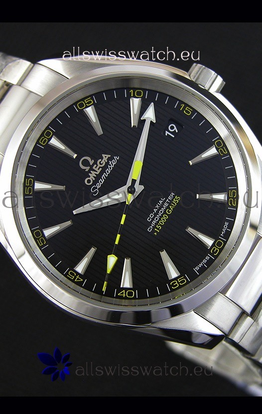 IMG_9081 Omega Master Co-Axial Aqua Terra 15,000 Gauss Black Dial 1:1 Mirror Replica 8