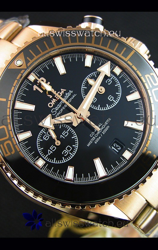 IMG_9081 Omega Seamaster Planet Ocean 600M Chronograph 1:1 Mirror Pink Gold Replica 8