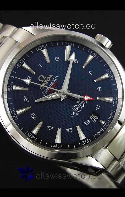 IMG_9081 Omega Seamaster Aqua Terra GMT 150M 43MM 1:1 Mirror Blue Dial Replica 8