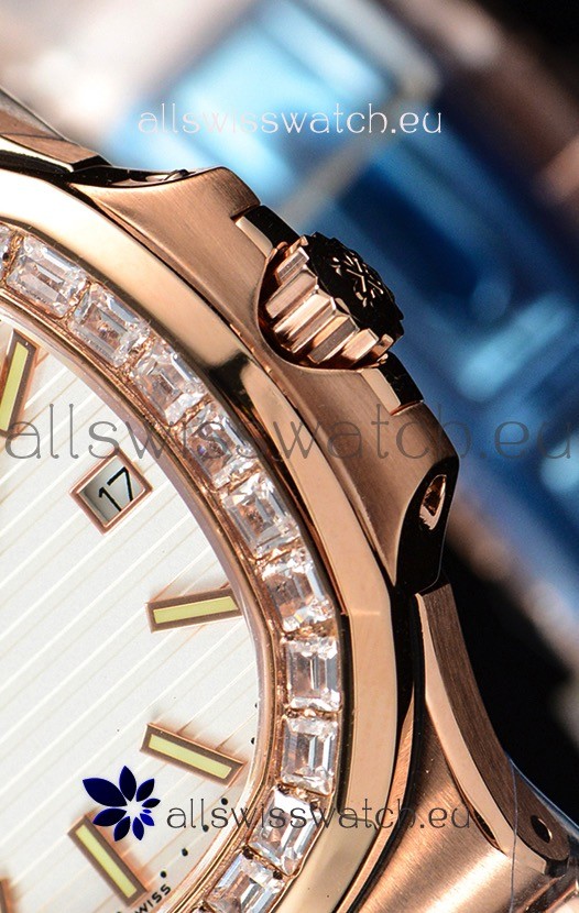 IMG_9081 Patek Philippe Nautilus 5711/1R 1:1 Mirror - Baguette Diamonds Bezel Replica 8