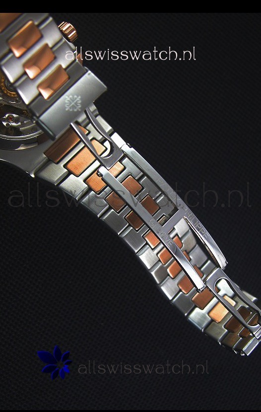 IMG_9081 Patek Philippe Nautilus 5980 Chronograph Two Tone Case Blue dial - 1:1 Mirror Replica 8