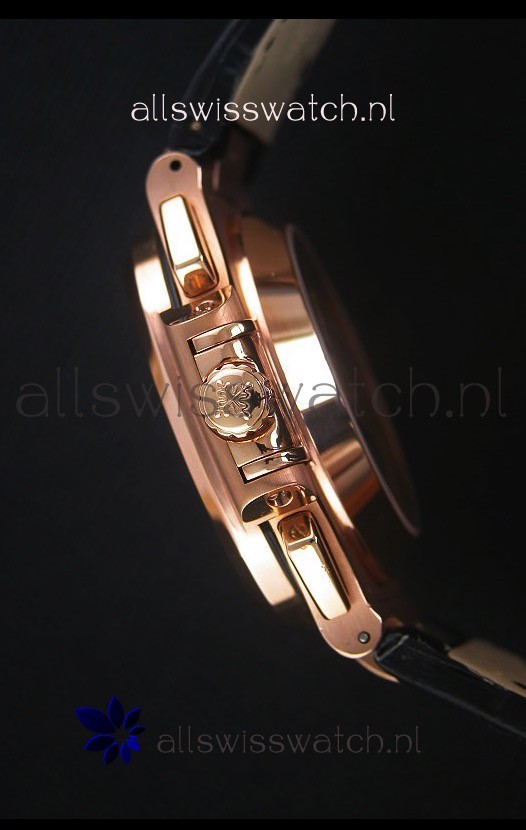IMG_9081 Patek Philippe Nautilus 5980 Chronograph Rose Gold in Blue Dial - 1:1 Mirror Replica 8