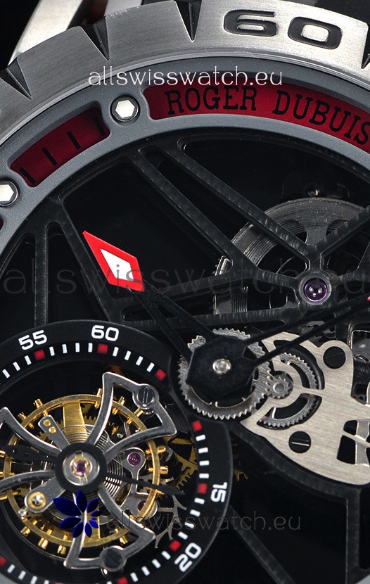 IMG_9081 Roger Dubuis Excalibur Spider Flying Tourbillon Skeleton Titanium Casing 1:1 Mirror Replica 8