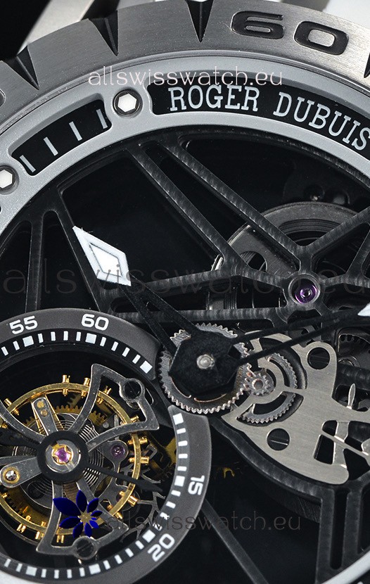 IMG_9081 Roger Dubuis Excalibur Spider Flying Tourbillon Skeleton Titanium Casing 1:1 Mirror Replica 8