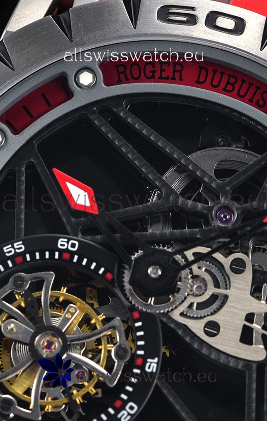 IMG_9081 Roger Dubuis Excalibur Spider Flying Tourbillon Skeleton Titanium Casing 1:1 Mirror Replica 8