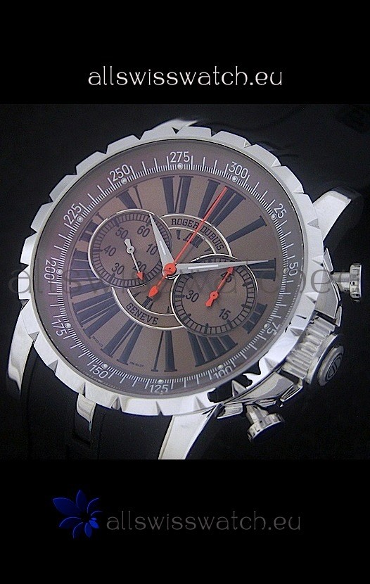 IMG_9081 Roger Dubius Excalibur Chronoexcel in Brown Dial Replica 8