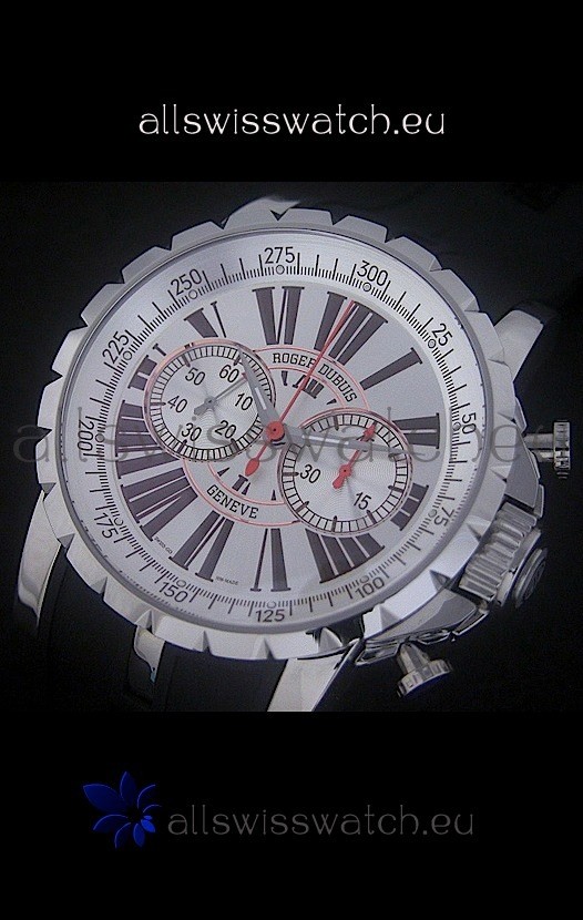 Roger Dubius Excalibur Chronoexcel in White Dial Replica 8