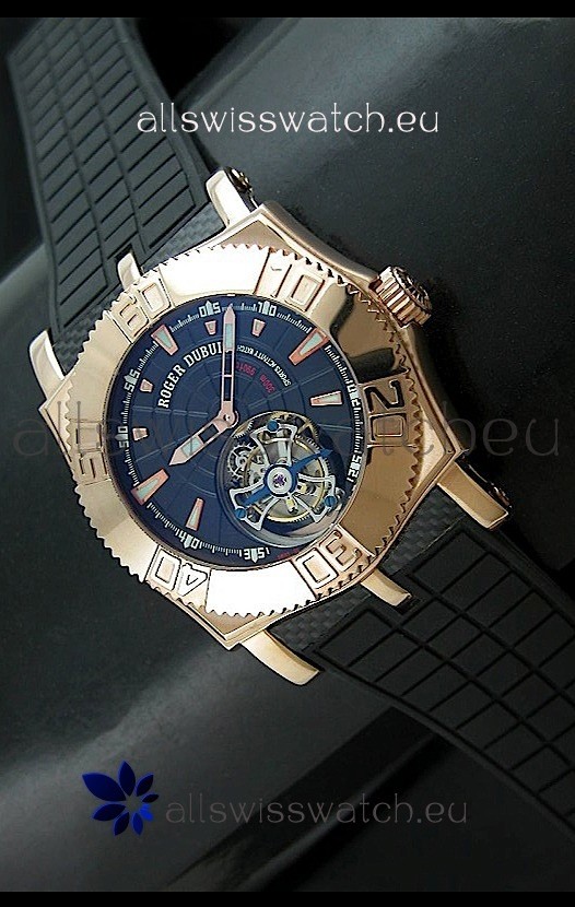 IMG_9081 Roger Dubuis Tourbillon Excalibur Swiss in Blue Dial Replica 8