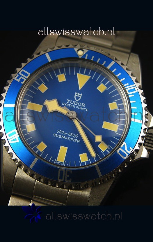 IMG_9081 Tudor Oyster Prince Vintage 200M Blue Dial Squre Markers 1:1 Mirror Replica 8