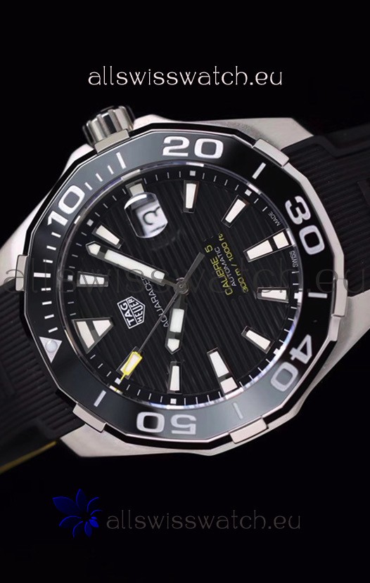 IMG_9081 Tag Heuer Aquaracer Calibre 5 1:1 Mirror Black Dial Replica 8