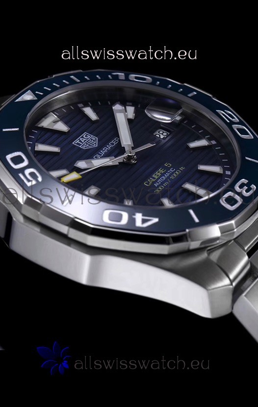 IMG_9081 Tag Heuer Aquaracer Calibre 5 1:1 Mirror Blue Dial Replica 8