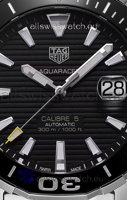IMG_9081 Tag Heuer Aquaracer Calibre 5 1:1 Mirror Black Dial Replica 8