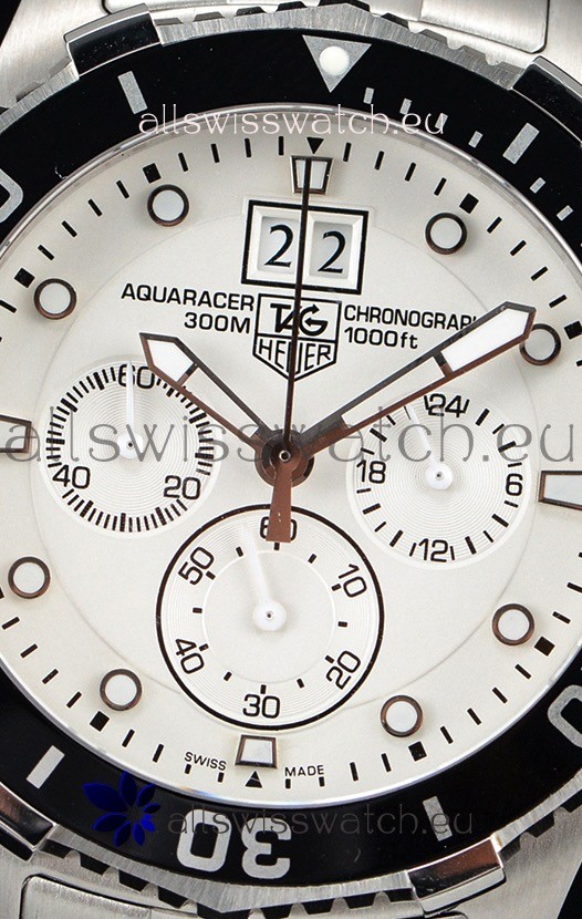 IMG_9081 Tag Heuer Aquaracer Chronograph Quartz White Dial Replica 8