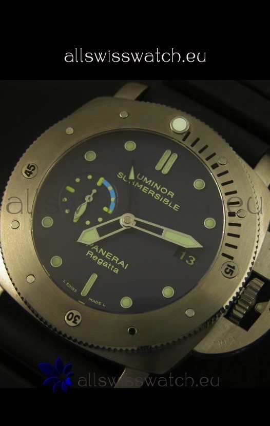 IMG_9081 Panerai Luminor PAM371 Submersible GMT Titanium - 1:1 Mirror Replica 8