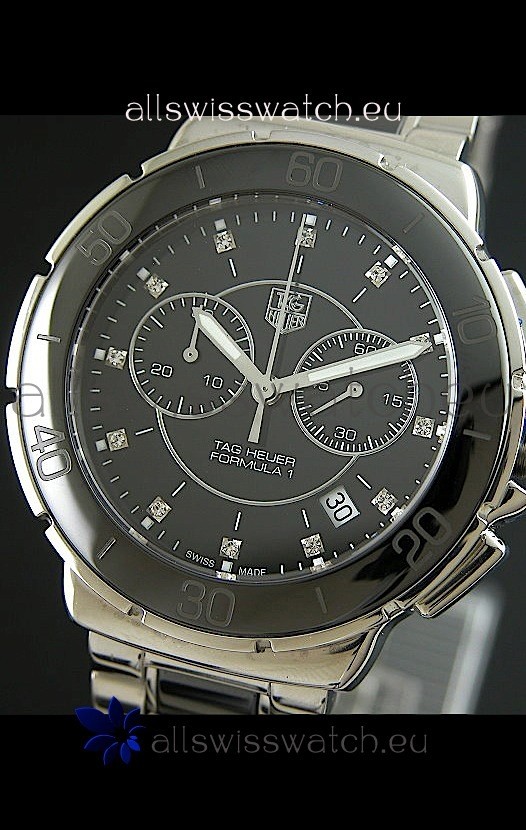 IMG_9081 Tag Heuer Formula 1 Chronograph Ceramic Ladies in Black Bezel Replica 8