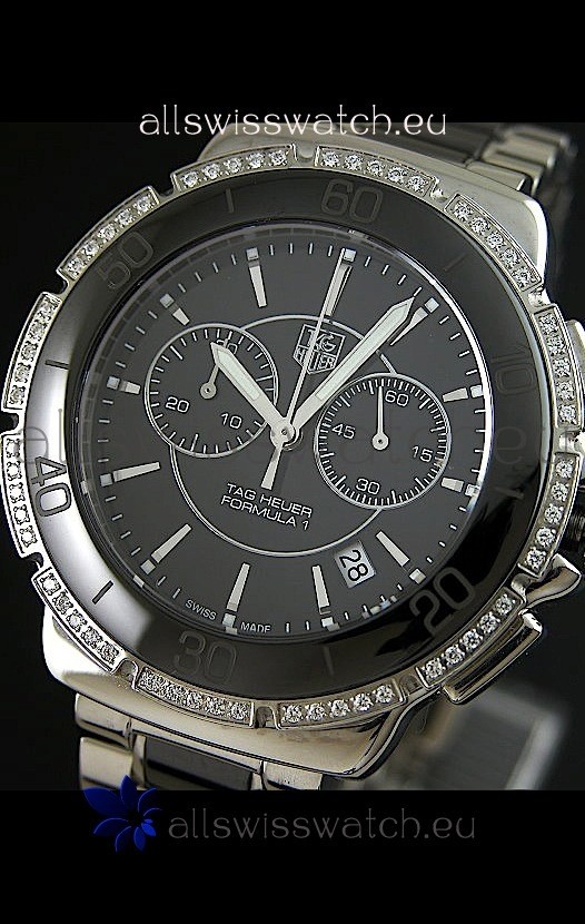 IMG_9081 Tag Heuer Formula 1 Chronograph Ceramic Ladies in Diamond Bezel Replica 8