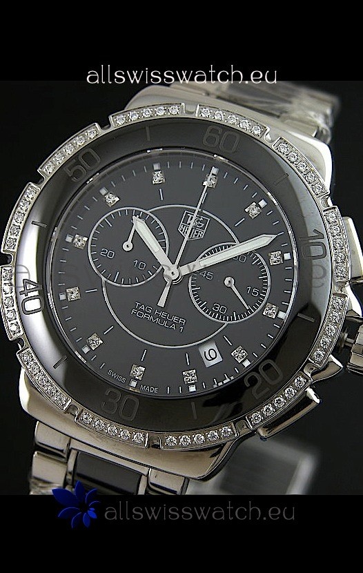 IMG_9081 Tag Heuer Formula 1 Chronograph Ceramic Ladies in Black Dial Replica 8