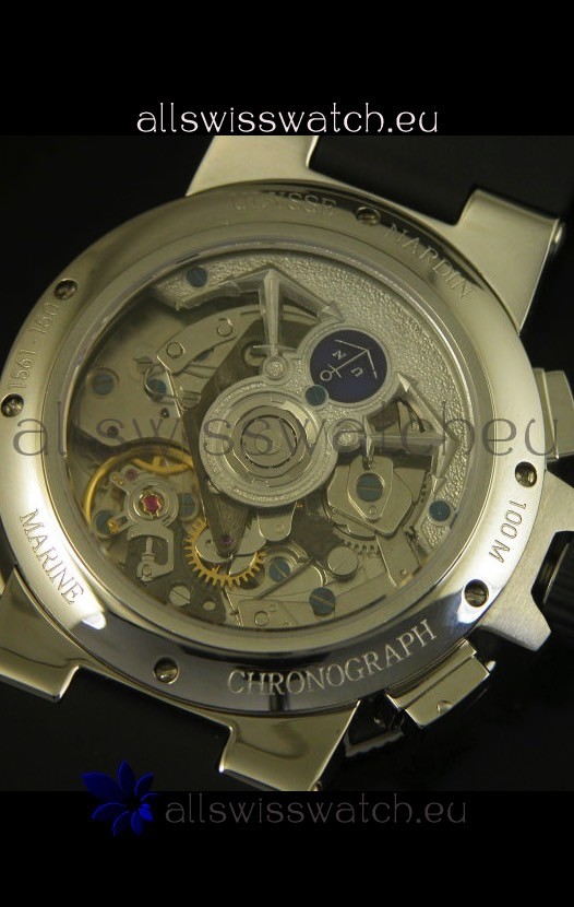 IMG_9081 Ulysse Nardin Marine Chronograph Stainless Steel White Roman Dial - 1:1 Mirror Replica 8