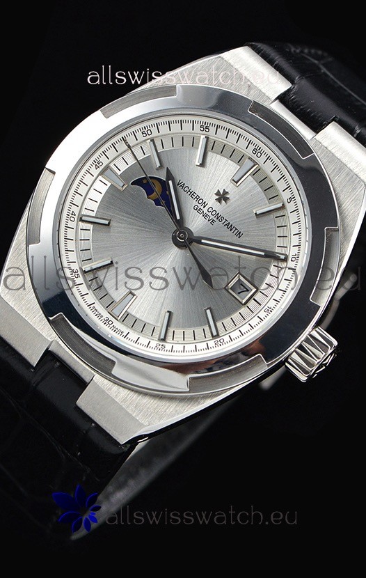 IMG_9081 Vacheron Constantin Overseas MoonPhase Stainless Steel in Black Strap Replica 8