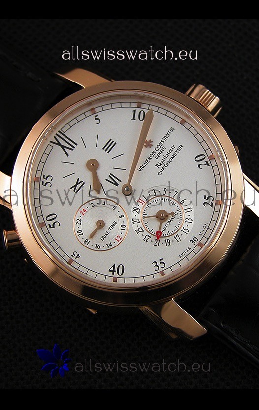 IMG_9081 Vacheron Constantin Malte Dual Time Regulator Pink Gold Replica 8