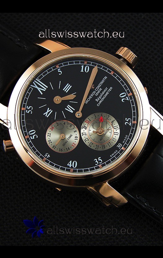 IMG_9081 Vacheron Constantin Malte Dual Time Regulator Pink Gold Replica 8