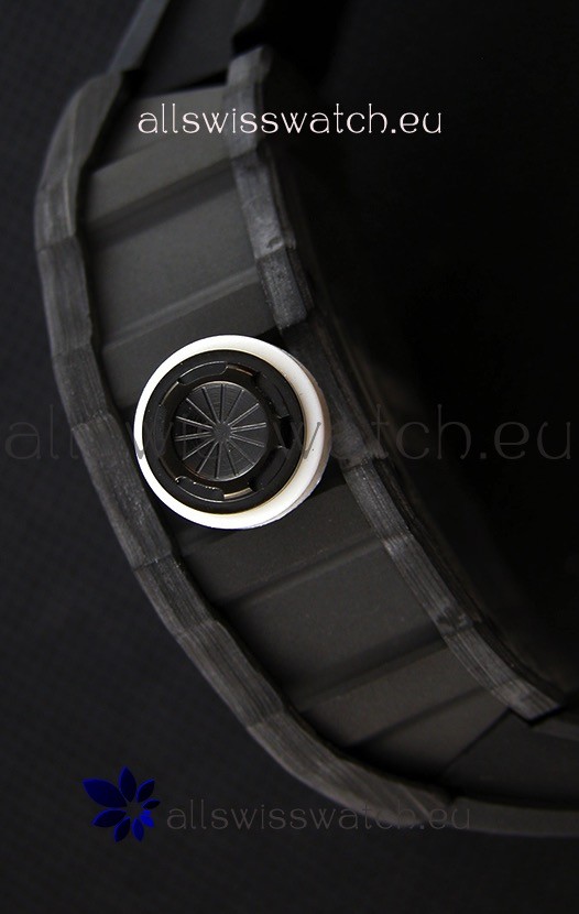 IMG_9081 Richard Mille RM35-2 Rafael Nadal Forged Carbon Case with Black Strap Replica 8