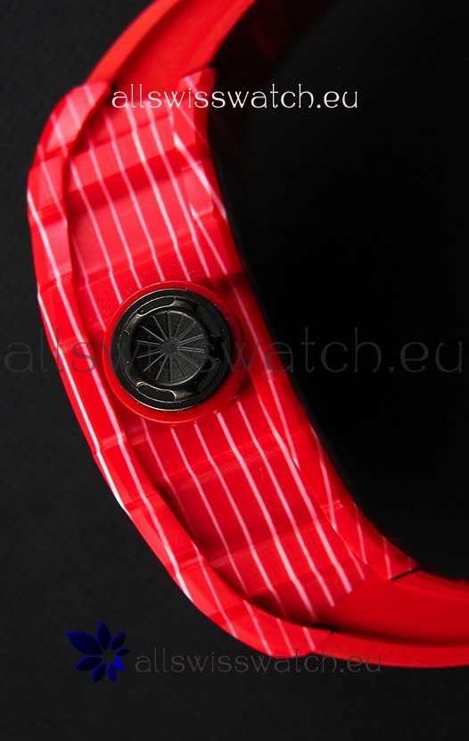 IMG_9081 Richard Mille RM35-02 One Piece Red Forged Carbon Case in Red Strap Replica 8
