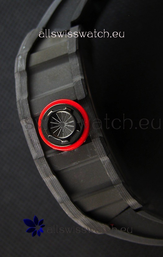 IMG_9081 Richard Mille RM35-2 Rafael Nadal Forged Carbon Case with Black Rubber Strap Replica 8