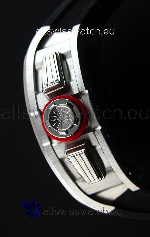 IMG_9081 Richard Mille RM011-FM Felipe Massa One Piece Titanium Case in Black Strap Replica 8
