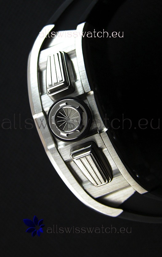 IMG_9081 Richard Mille RM011-FM Felipe Massa One Piece Titanium Case in Black Strap Replica 8