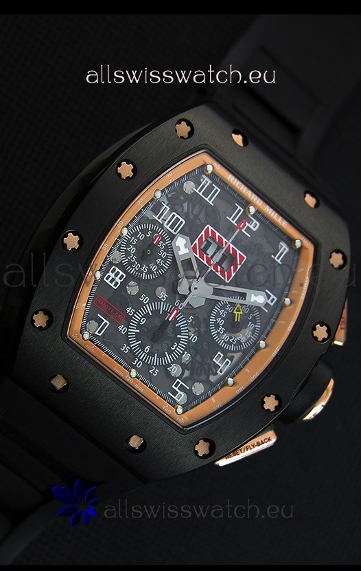 IMG_9081 Richard Mille RM011-FM Felipe Massa Black Ceramic Case in Black Strap Replica 8