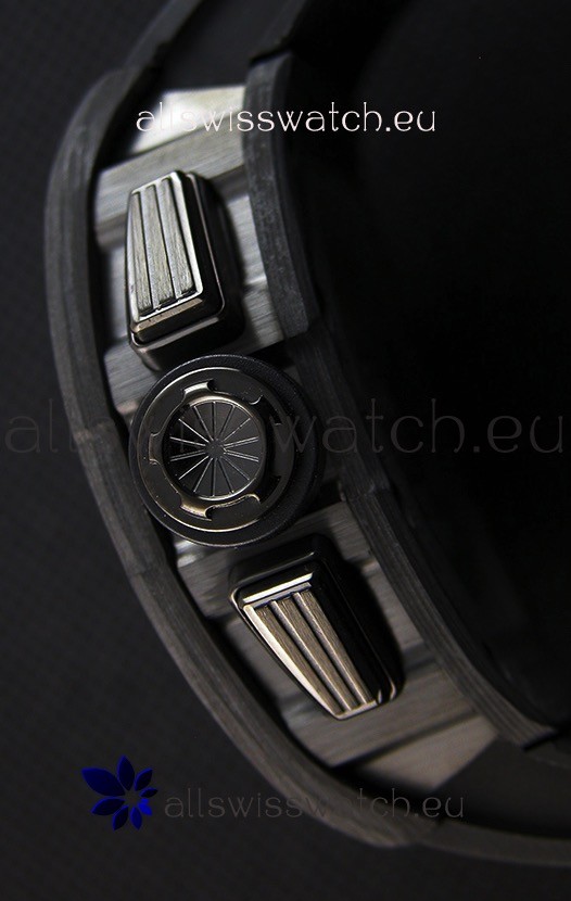 IMG_9081 Richard Mille RM011-FM Felipe Massa One Piece Black Forged Carbon Case in Black Strap Replica 8