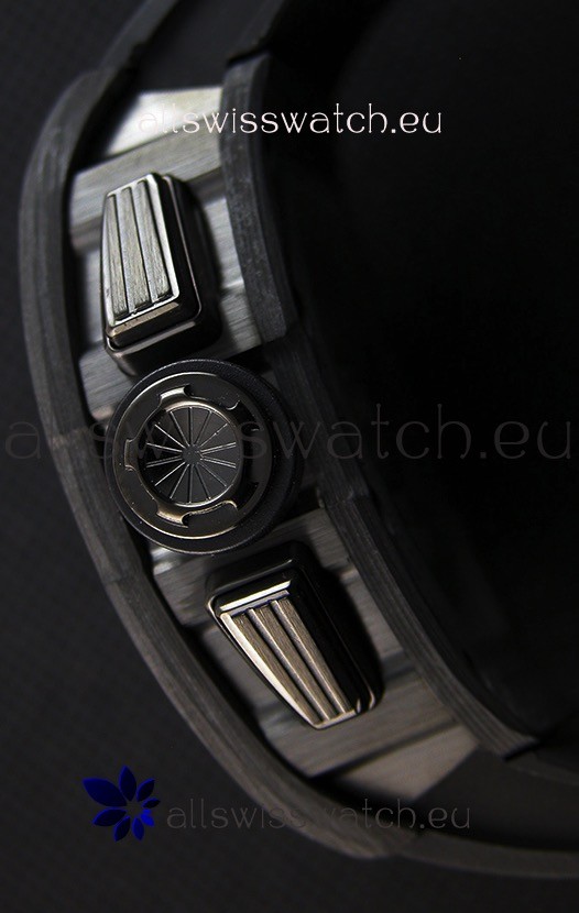 IMG_9081 Richard Mille RM011-FM Felipe Massa One Piece Black Forged Carbon Case in Black Strap Replica 8