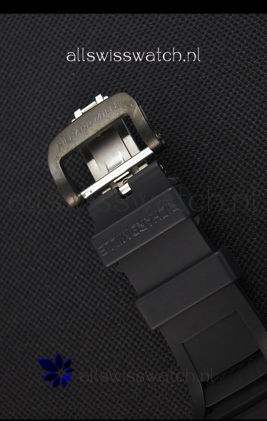 IMG_9081 Richard Mille RM35-01 One Piece Red Forged Carbon Case in Black Strap Replica 8