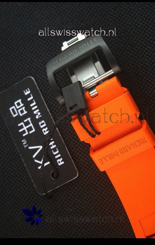 IMG_9081 Richard Mille RM035-2 Rafael Nadal Forged Carbon Case with Red Rubber Strap Replica 8
