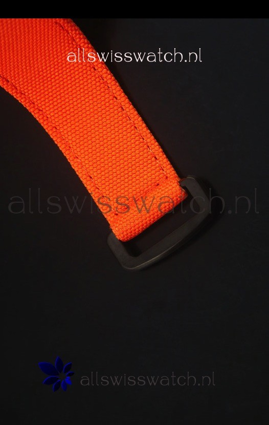 IMG_9081 Richard Mille RM011 Filipe Massa Titanium Casein Orange Nylon Strap Replica 8