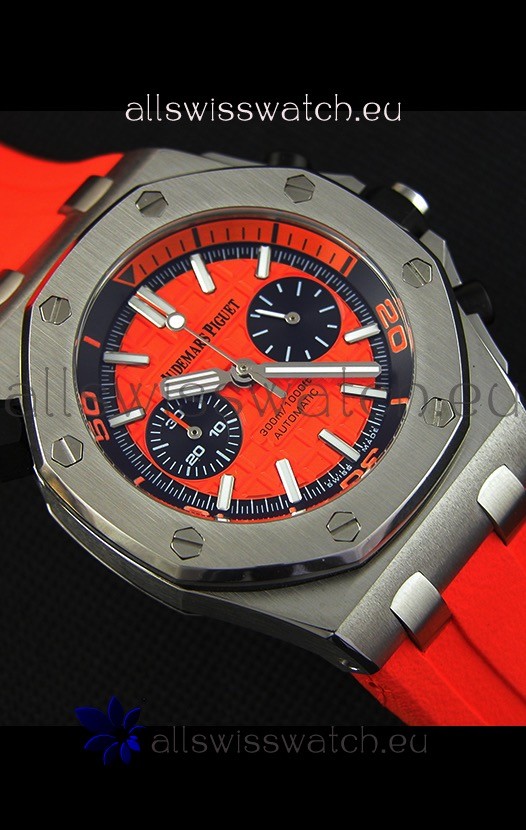 IMG_9081 Audemars Piguet Royal Oak Offshore Diver Chronograph Quartz in Orange Replica 8